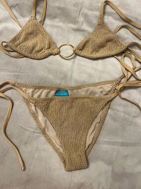 MELISSA ODABASH Golden Glow Triangle bikini top & bottom